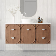 Port 1200mm Wall Hung Single Vanity with Solid Surface Countertop